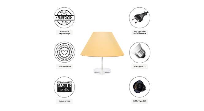 Rocco Gold Cotton Shade Table Lamp With Transparent Acrylic Base (Transparent & Gold) by Urban Ladder - Cross View Design 1 - 532690