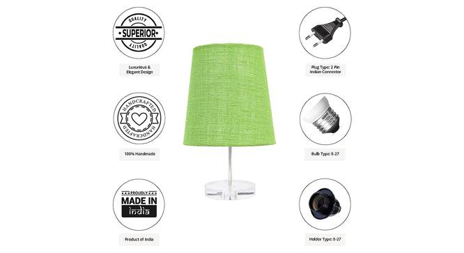 Kimberly Light Green Jute Shade Table Lamp With Transparent Acrylic Base (Transparent & Light Green) by Urban Ladder - Cross View Design 1 - 532692
