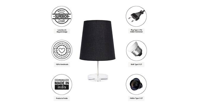Copper Black Cotton Shade Table Lamp With Transparent Acrylic Base (Transparent & Black) by Urban Ladder - Cross View Design 1 - 532693