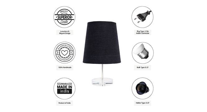Ella Black Cotton Shade Table Lamp With Transparent Acrylic Base (Transparent & Black) by Urban Ladder - Cross View Design 1 - 532694