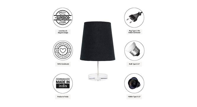 Frankie Black Cotton Shade Table Lamp With Transparent Acrylic Base (Transparent & Black) by Urban Ladder - Cross View Design 1 - 532698