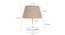 Burnham Grey Cotton Shade Table Lamp With Transparent Acrylic Base (Transparent & Grey) by Urban Ladder - Design 1 Dimension - 532709