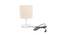 Hank Off White Cotton Shade Table Lamp With Transparent Acrylic Base (Transparent & Off White) by Urban Ladder - Front View Design 1 - 532753