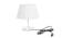 Gunner White Cotton Shade Table Lamp With Transparent Acrylic Base (Transparent & White) by Urban Ladder - Front View Design 1 - 532757