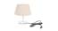 Bailey Off White Cotton Shade Table Lamp With Transparent Acrylic Base (Transparent & Off White) by Urban Ladder - Front View Design 1 - 532759