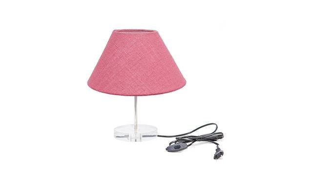 Damon Pink Jute Shade Table Lamp With Transparent Acrylic Base (Transparent & Pink) by Urban Ladder - Front View Design 1 - 532761
