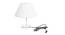 Teagan White Cotton Shade Table Lamp With Transparent Acrylic Base (Transparent & White) by Urban Ladder - Front View Design 1 - 532763
