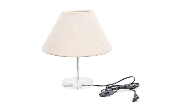 Gizmo Off White Cotton Shade Table Lamp With Transparent Acrylic Base (Transparent & Off White) by Urban Ladder - Front View Design 1 - 532764
