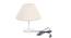 Gizmo Off White Cotton Shade Table Lamp With Transparent Acrylic Base (Transparent & Off White) by Urban Ladder - Front View Design 1 - 532764