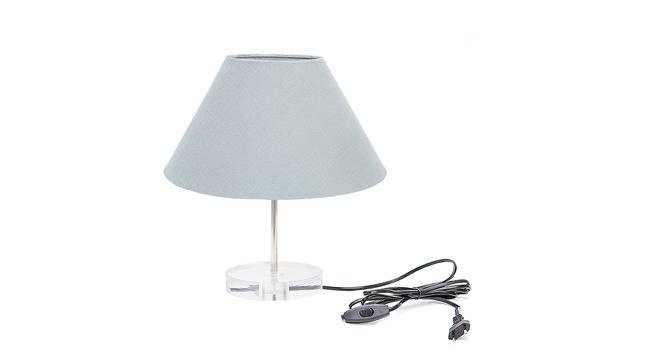 Nadia Grey Cotton Shade Table Lamp With Transparent Acrylic Base (Transparent & Grey) by Urban Ladder - Front View Design 1 - 532765