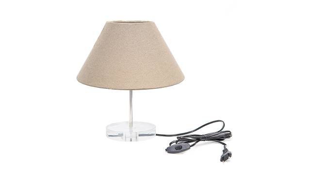 Sykes Grey Cotton Shade Table Lamp With Transparent Acrylic Base (Transparent & Grey) by Urban Ladder - Front View Design 1 - 532766