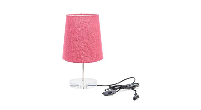 Roscoe Pink Jute Shade Table Lamp With Transparent Acrylic Base (Transparent & Pink) by Urban Ladder - Front View Design 1 - 532767