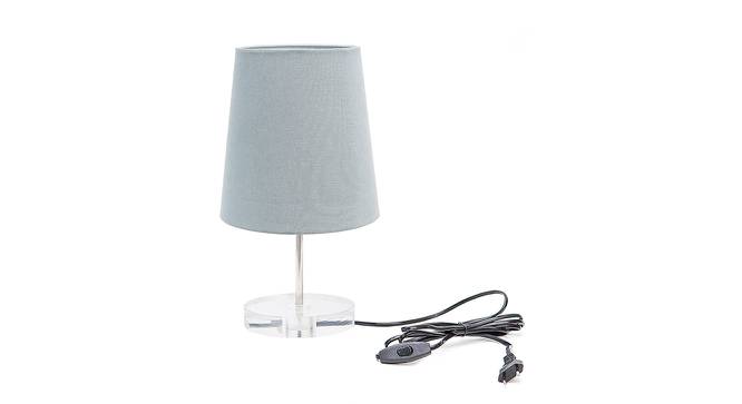 Stella Grey Cotton Shade Table Lamp With Transparent Acrylic Base (Transparent & Grey) by Urban Ladder - Front View Design 1 - 532769