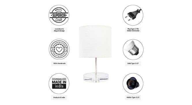 Gus White Cotton Shade Table Lamp With Transparent Acrylic Base (Transparent & White) by Urban Ladder - Cross View Design 1 - 532777