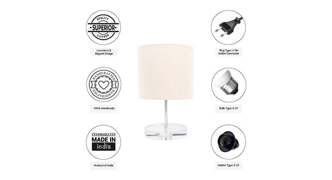 Hank Off White Cotton Shade Table Lamp With Transparent Acrylic Base (Transparent & Off White) by Urban Ladder - Cross View Design 1 - 532778