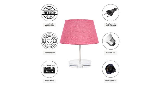 Farro Pink Jute Shade Table Lamp With Transparent Acrylic Base (Transparent & Pink) by Urban Ladder - Cross View Design 1 - 532780