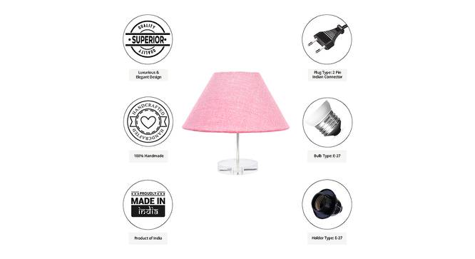 Damon Pink Jute Shade Table Lamp With Transparent Acrylic Base (Transparent & Pink) by Urban Ladder - Cross View Design 1 - 532786