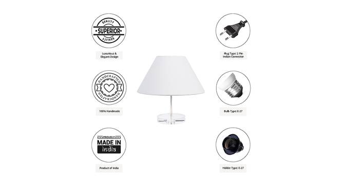 Charlotte White Cotton Shade Table Lamp With Transparent Acrylic Base (Transparent & White) by Urban Ladder - Cross View Design 1 - 532787