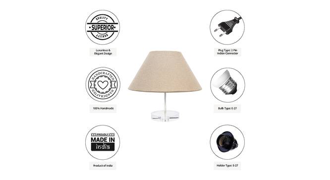 Sykes Grey Cotton Shade Table Lamp With Transparent Acrylic Base (Transparent & Grey) by Urban Ladder - Cross View Design 1 - 532791