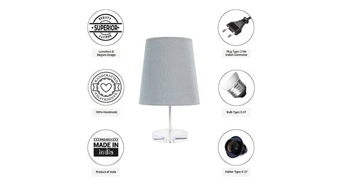 Stella Grey Cotton Shade Table Lamp With Transparent Acrylic Base (Transparent & Grey) by Urban Ladder - Cross View Design 1 - 532794