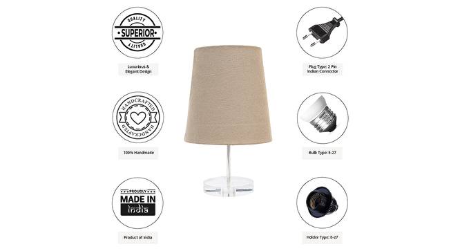 Bernhana Grey Cotton Shade Table Lamp With Transparent Acrylic Base (Transparent & Grey) by Urban Ladder - Cross View Design 1 - 532795