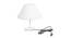 Cody White Cotton Shade Table Lamp With Transparent Acrylic Base (Transparent & White) by Urban Ladder - Front View Design 1 - 532823