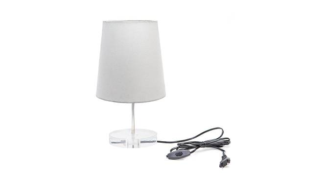 Ziggy White Cotton Shade Table Lamp With Transparent Acrylic Base (Transparent & White) by Urban Ladder - Front View Design 1 - 532825