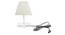 Chase White Cotton Shade Table Lamp With Transparent Acrylic Base (Transparent & White) by Urban Ladder - Front View Design 1 - 532835