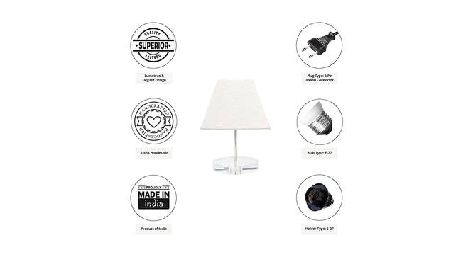 Chase White Cotton Shade Table Lamp With Transparent Acrylic Base (Transparent & White) by Urban Ladder - Cross View Design 1 - 532844