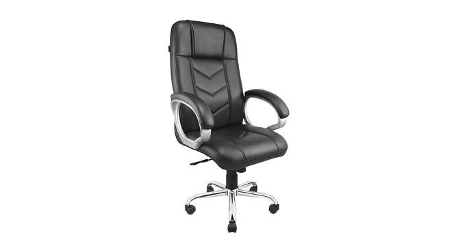 Ryann Leatherette Swivel Executive Chair in Black Colour (Black) by Urban Ladder - Front View Design 1 - 532876
