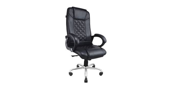Noemi Leatherette Swivel Executive Chair in Black Colour (Black) by Urban Ladder - Front View Design 1 - 532878