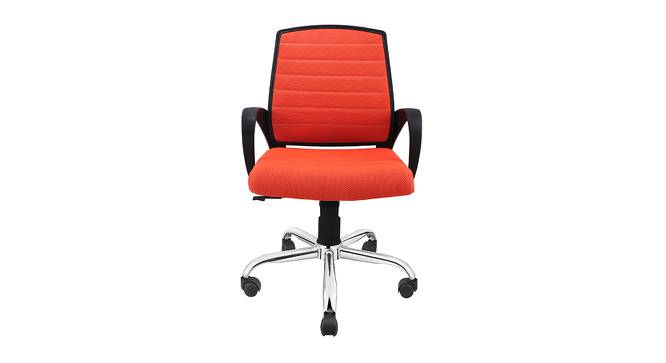 Rebekah Mesh Swivel Ergonomic Chair in Orange Colour (Orange) by Urban Ladder - Design 1 Full View - 532944