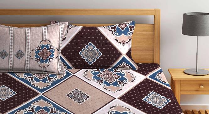 Ramona Multicolor Traditional 300 TC Polycotton Double Bedsheet with 2 Pillow Covers (Double Size) by Urban Ladder - Cross View Design 1 - 533055