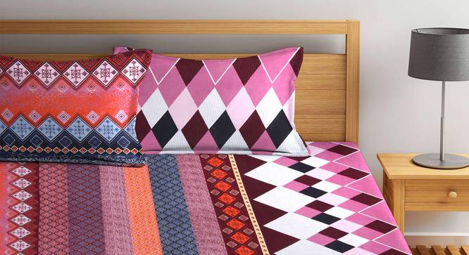 Milena Multicolor Traditional 300 TC Polycotton Double Bedsheet with 2 Pillow Covers (Double Size) by Urban Ladder - Cross View Design 1 - 533056