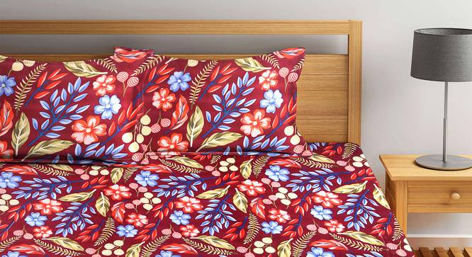 Raina Multicolor Floral 300 TC Polycotton King Bedsheet with 2 Pillow Covers (King Size) by Urban Ladder - Cross View Design 1 - 533132
