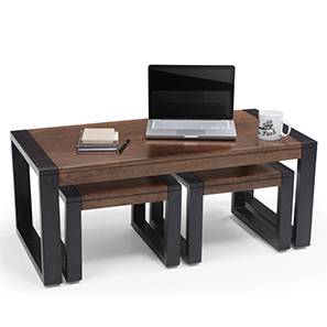 Altura Rectangular Solid Wood Coffee Table in Two Tone Finish By Urban Ladder