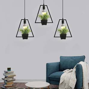 Hanging Lights Design Geometric FlowerVase Triangle Black Hanging Light By Smartway Lighting (Black)