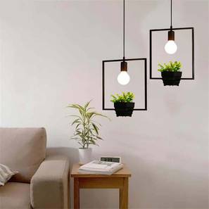 Hanging Lights Design Geometric FlowerVase Square Black Hanging Light By Smartway Lighting (Black)