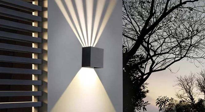 Lennon Black Metal Outdoor Wall Light (Black) by Urban Ladder - Front View Design 1 - 534516