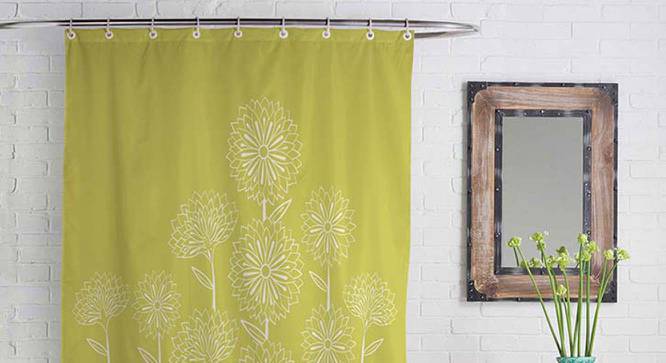 Augustin Green Floral Polyester 84x48 inches Shower Curtain (Green) by Urban Ladder - Cross View Design 1 - 535070