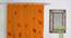 Timeo Orange Floral Polyester 84x48 inches Shower Curtain (Orange) by Urban Ladder - Cross View Design 1 - 535469