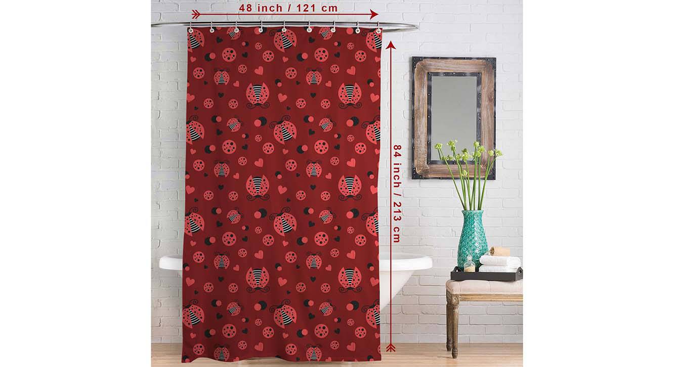 Red Fabric Shower Curtain Urban Ladder