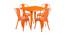Miri Square Metal Outdoor Table in Orange Colour with Set of 4 Chairs (Orange, Powder Coating Finish) by Urban Ladder - Cross View Design 1 - 535889