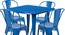 Klynn Square Metal Outdoor Table in Blue Colour with Set of 4 Chairs (Blue, Powder Coating Finish) by Urban Ladder - Front View Design 1 - 535913