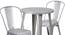 Auden Square Metal Outdoor Table in Grey Colour with Set of 2 Chairs (Grey, Powder Coating Finish) by Urban Ladder - Front View Design 1 - 535925