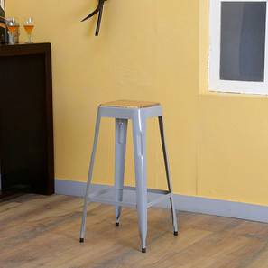 Bar Chairs Design Savannah Metal Bar Stool in glossy Finish (Grey)