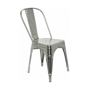 Chairs  Design Fenton Metal Dining Chair set of 1 in Silver Finish