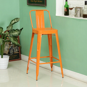Metal Furniture Design Violet Metal Bar Stool in Orange