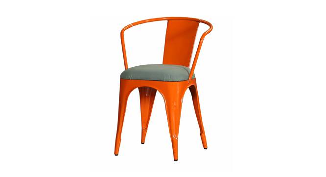 Dashiell Metal Dining Chair (Orange) by Urban Ladder - Front View Design 1 - 536083