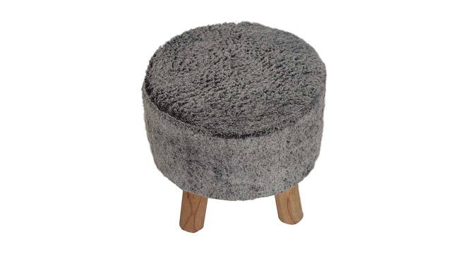 Duke Solid Wood Footstool in Grey Color (Grey) by Urban Ladder - Front View Design 1 - 536484